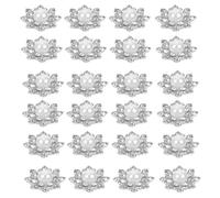 30 Stück Silberne Schneeflockenknöpfe Metall Zierknöpfe zum Annähen | Retro Perlenoptik für Blazer, Reparaturen und Heimdekoration, Geeignet für Bastler und Nähbegeisterte, 1,5x1,5x0,5cm