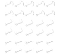 30 Stücke 20G Bioflex Klare Nasenringe Stud Nase Retainer Piercing Schmuck Schön und geschickt