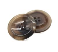 30mm glasierte Kunstharz-Beige-Horn-Braun-Knöpfe zum Nähen von Damen-Cardigan, Anzug, Mantel, Pullover, handgefertigte dekorative Accessoires, 10502 Brown, 30mm 10pcs