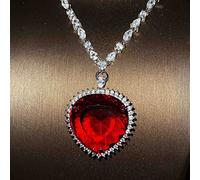 30x30mm Anhänger Ozean Herz Halskette Silber Farbe AAAAA CZ Hochzeit Verlobung Lange Halskette für Frauen