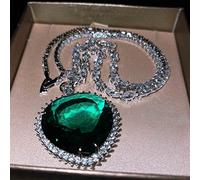 30x30mm Anhänger Ozean Herz Halskette Silber Farbe AAAAA CZ Hochzeit Verlobung Lange Halskette für Frauen