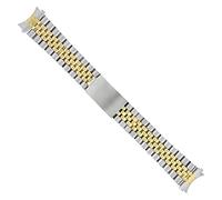316L Edelstahl 18MM 19MM 20MM Uhrenarmband Armband passend for Seiko 5 (Color : 2 Tone Gold, Size : 19mm)