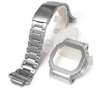 316L Edelstahl-Armbanduhr und Lünette, kompatibel mit Casio GWM-5610 Watch Mod Kit Ersatz, silber, One Size, Modern