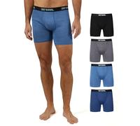 32 Degrees Coole Herren-Boxershorts, schnelltrocknend, mit komfortablem, elastischem Bund, 4 Stück, Schwarz/Blau/Denim/Anthrazit, Large
