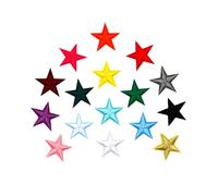 32 Stück Patches zum Aufbügeln, Stern Flicken zum Aufbügeln Kinder, Mini Stickerei Aufnäher, Bügelpatch Erwachsene für Hut Jacke Jeans Rucksäcke DIY Dekoration