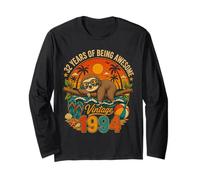 32nd Birthday Retro Sloth Tropical Vintage 1994 32 Years Old Langarmshirt