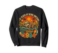 32nd Birthday Retro Sloth Tropical Vintage 1994 32 Years Old Sweatshirt