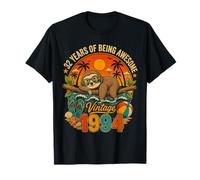 32nd Birthday Retro Sloth Tropical Vintage 1994 32 Years Old T-Shirt