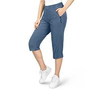 33,000ft Damen 3/4 Hose Capri Wanderhose Stretch Leichte Radhose Taschen Sommer Outdoor Golf Hose Lila 36