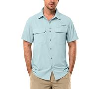 33,000ft Hemd Herren Kurzarm UPF50+ UV Schutz Outdoorhemd Schnelltrocknend Freizeithemd Funktionshemd Wanderhemd für Angeln Safari Reisen Golf Mintgrün S