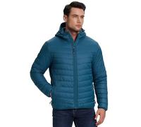 33,000ft Herren Leichte Steppjacke Outdoor Wasserbeständige Übergangsjacke Warme Winterjacke für Männer, Kapuze Wintermäntel Pufferjacke Verstaubar Blau M