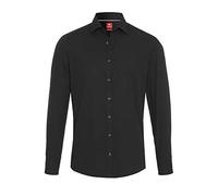 Pure Slim Fit Hemd schwarz, Einfarbig