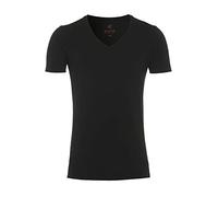 Pure Slim Fit T-Shirt V-Ausschnitt schwarz, Einfarbig