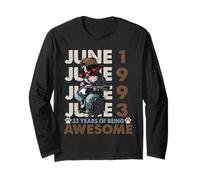 33rd Birthday Dog Lover June 1996 Vintage 33 Years Old Men Langarmshirt