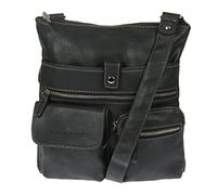 3426 Schultertasche Handtasche Umhängetasche Shopper Tasche Bag Street mit gratis Kossberg Anhänger (Schwarz)