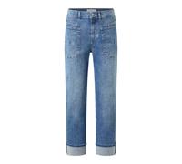 Relax-fit-Jeans ANGELS "LIBERTA TURN UP", Damen, Gr. 42, Länge 27, light blau random used, Denim/Jeans, Obermaterial: 91% Baumwolle, 6% Polyester, 3% Elasthan, relaxed fit 7/8-Länge, Jeans, Relaxed fi