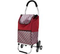 35L Klappbar Einkaufswagen Trolley Treppensteiger, Einkaufstrolley 6 Räder， multifunktional Einkaufsroller abnehmbare Tasche Rollen Einkaufswagen Wagen Große Kapazität Einkaufswagen Wagen-Red Rot