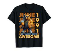 35th Birthday Bear Beer June 1991 Vintage 35 Years Old T-Shirt