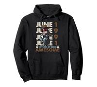 35th Birthday Dog Lover June 1996 Vintage 35 Years Old Men Pullover Hoodie