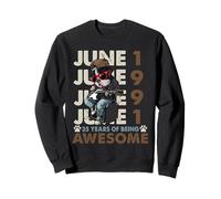 35th Birthday Dog Lover June 1996 Vintage 35 Years Old Men Sweatshirt