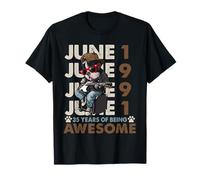 35th Birthday Dog Lover June 1996 Vintage 35 Years Old Men T-Shirt