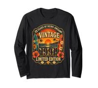 35th Birthday Tropical Vintage 1991 35 Years Old Men Women Langarmshirt
