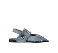 36 GANNI FADED DENIM SLINGBACK BALLERINAS MIT SCHNALLEN