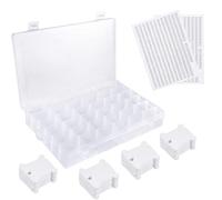 36 Grids Kunststoff Stickgarn Organizer Box & 50 Spulen 2PCS Anzahl Aufkleber für Nähen Lagerung