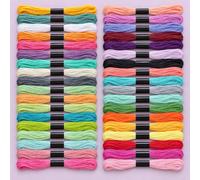 36 Knäuel Stickgarn, Regenbogen-Freundschaftsarmband | 36-farbiges Stickgarn-Set für Freundschaftsarmbänder und Kreuzstich. Baumwollgarn-Knäuel mit farbigen Etiketten