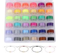 36 Rollen Nähgarn für Nähmaschine, Nähgarn Set 0,55mm x 10m, Stickgarn für Stickmaschine mit Box für Armbänder, Halsketten, Schmuckherstellung, DIY Basteln (36Bunte)