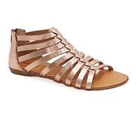 36 Roségold Emmanuela Knöchelhohe Sandalen im antiken griechischen Stil, handgefertigte Gladiator Sandalen aus Leder, Sandalen mit offenen Zehen und Reißverschluss auf der Rückseite des Schafts