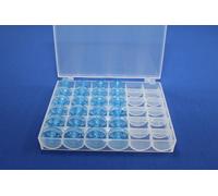 36-Spulen-Box mit 24 blaue Spulen für PFAFF Modelle (blaue) mit Stahl-Greifer und -Spulenkapsel