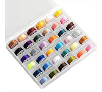 36-teiliges Nähgarn-Set mit Spulen und verschiedenen Farben, inklusive Aufbewahrungsbox aus Kunststoff, für Haushaltsnähmaschinen, aus Polyester