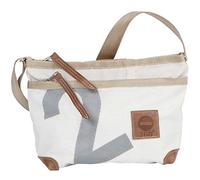 360° Deern Lütt Umhängetasche Segeltuch, kleine Recycling Shopper Handtasche Damen, weiß, Zahl grau, Schultertasche Tragetasche Strandtasche Messenger Bag