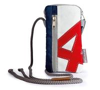 360 Grad Handytasche & Portemonnaie Nautik Lüt aus Segeltuch weiß Zahl rot