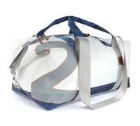 360 Grad Kutter große Segeltuch-Tasche weiß-blau, Zahl hellgrau