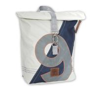 360 Grad Möwe Wickel-Rucksack Segeltuch weiß-blau, Zahl hellgrau