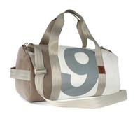 360° Grad Pirat Umhänge-Tasche Segeltuch weiß-taupe, Zahl hellgrau