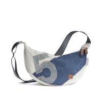 360 Grad Roop Moonbag Crossover Segeltuch Tasche weiß-blau, Gurt grau