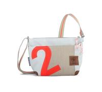 360° Segeltuchtasche Grad Deern Lütt Crossover, weiß-sand, Zahl orange, Gurt sand