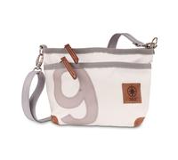 360° Taschen Deern Lütt Crossover weiß, Zahl grau, Gurt grau mit Karabinern