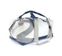 360° Taschen Kutter XL Reisetasche (weiß / blau, Zahl hellgrau, Gurt blau / grau... weiß / blau, Zahl hellgrau, Gurt blau / grau, Boden in Plane grau