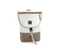 360° Taschen Landgang Mini Rucksack (weiß / Balken Persenning taupe, Gurt beige) weiß / Balken Persenning taupe, Gurt beige