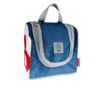 360° Taschen Matrose XL Kulturbeutel weiß / vintage blau, Zahl rot, Gurt dunkelgrau