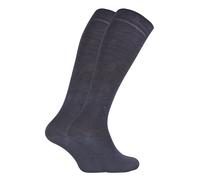 (37-40, Grau) Sock Snob - 2er Pack Damen Lang Bambussocken | Atmungsaktiv Kniestrümpfe Unifarben Kniehoch