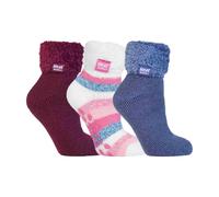 (37-40, Paket 1) Heat Holders - Heat Holders - 3er Pack Damen Flauschige Bettsocken Rutschfeste | Fleece Socken