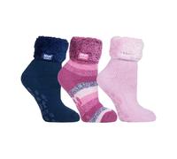 (37-40, Paket 3) Heat Holders - Heat Holders - 3er Pack Damen Flauschige Bettsocken Rutschfeste | Fleece Socken