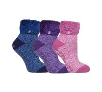 (37-40, Paket 4) Heat Holders - Heat Holders - 3er Pack Damen Flauschige Bettsocken Rutschfeste | Fleece Socken