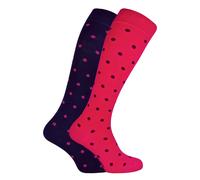 (37-40, Tupfen) Sock Snob - 2er Pack Damen Lang Bambussocken | Atmungsaktiv Kniestrümpfe Unifarben Kniehoch