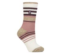 (37-42, Creme / gedämpfte Koralle) Heat Holders - Heat Holders - Damen-Thermosocken mit abwechslungsreichen Streifen - Cherith